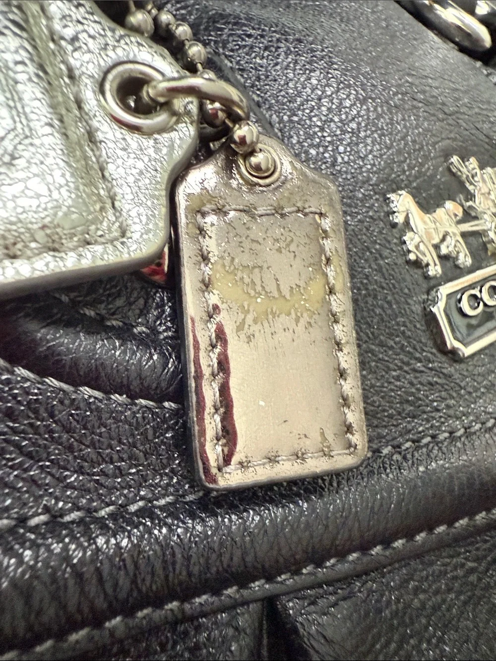 Coach Madison Leather Audrey Black Satchel Bag